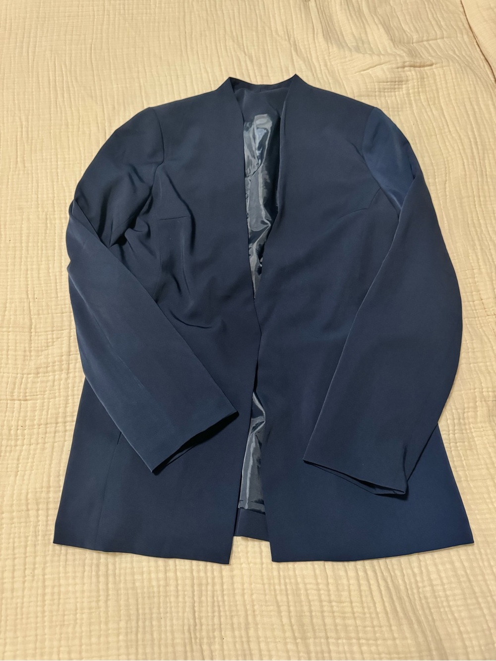 Amazon Women's Navy Open-Front Blazer Jacket